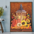 Full Embroidery Pumpkin Light 3-Beach 11CT Printed Cross Stitch Cotton DIY Kit