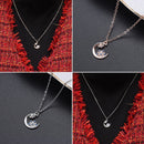 Stars Moon Charm Necklace Snowflake Clavicle Charm Snowflake Necklace Pendant