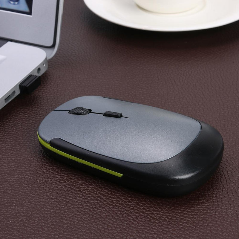 2.4G Wireless Mouse Optical 4 Button 1600DPI Mice w/USB Receiver (Grey)