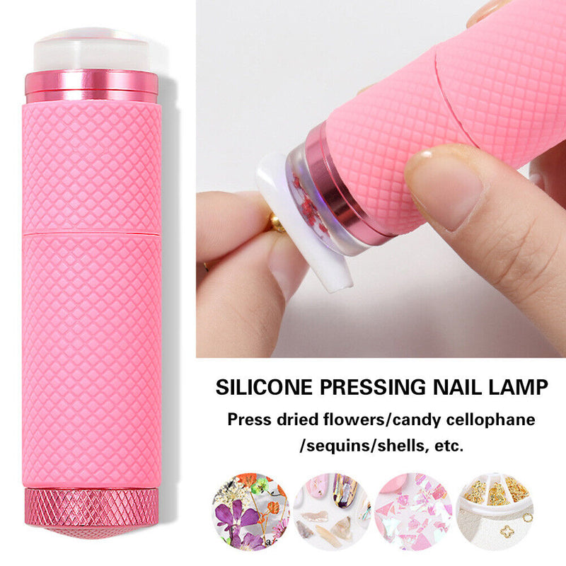 Mini UV 9 LED Light Nail Dryer Machine Flashlight Torch for Gel Nails Pink Newly