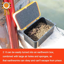 Double Layer Fishing Live Bait Box w/ Rope Earthworm Red Worms Storage Case