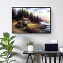 50x40cm Beach House Painting By Numbers DIY Canvas Hand Painted Picture Kit