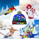 #A Knitted Christmas Hat with LED Lights Sweater Beanies Caps Festive Gift for K