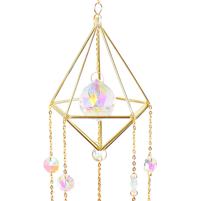 Crystal Windchimes Ornament Lighting Ball Home Hanging Pendant Decor (E) Newly