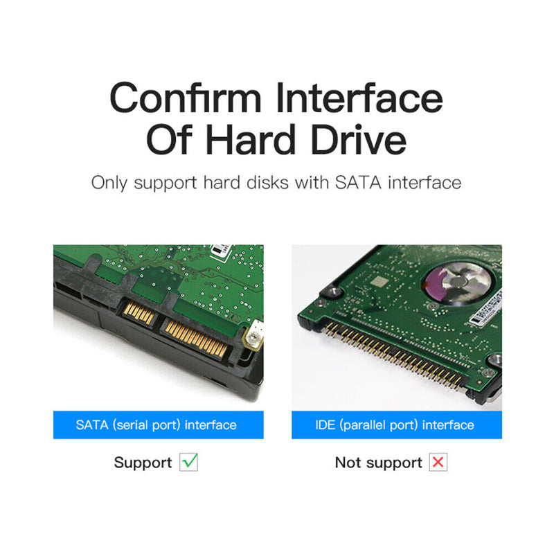 2.5 HDD SSD Case SATA to USB 3.0 Hard Drive Enclosure Support 8TB (Green)