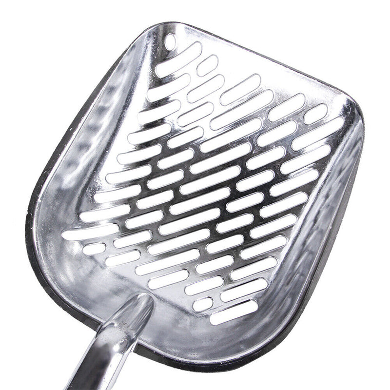 Metal Cat Kitten Litter Shovel Aluminum Alloy Pet Sand Clean Scoop (Grey) Newly