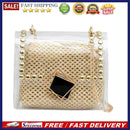 Summer Fashion Straw Shoulder Bag Rivet Chain Purse Tote PVC Women Crossbody Bag