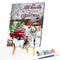 Car with Christmas Tree Oil Paint By Numbers for Adults Children Hand Painted