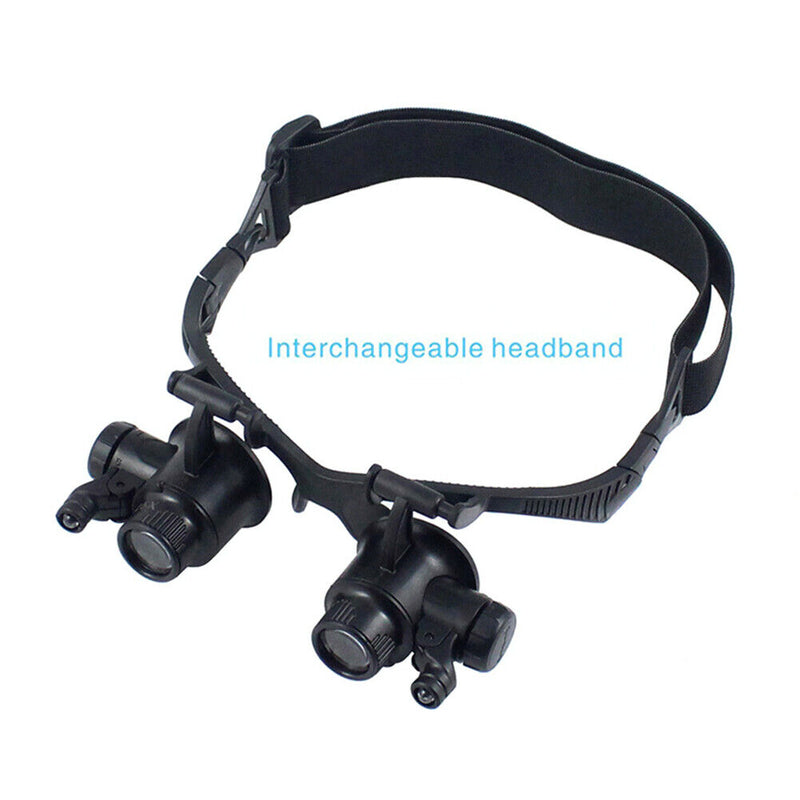LED Magnifier Glasses Magnifying Headband Eyewear for Jewelers Watchmaker Newly