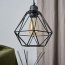 Geometric Hanging Lamp Cage Ceiling Plate Light Holder Metal Pendant Lamp Shade