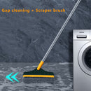 Floor Scrub Brush Bathroom Kitchen Rotating Long Handle Cleaning (Yellow)