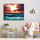 Painting By Numbers Kit DIY Waves Clouds Canvas Oil Wall Art Picture Orname