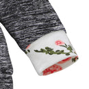 Kids Long Sleeve Floral Hoodie Pants 2pcs Cotton Clothing Set (Printed 2-3Y-2546