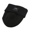 Winter Women Men Knit Ski Beanie Ball Wool Cuff Hat Ski Cap (Black)