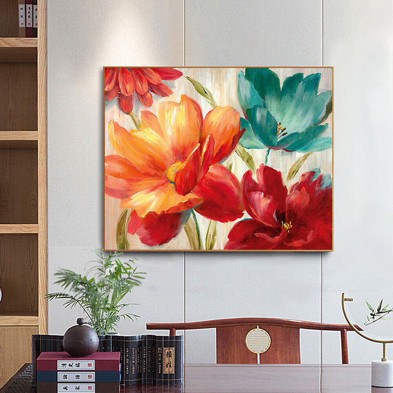 Color Flower Oil Paint By Number DIY Acrylic Painting on Canvas Wall Art Pi