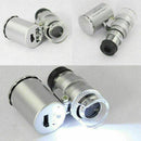 60X Zoom LED Magnification Pocket Microscope Jewelry Magnifier Q9O3 R5O6 M5K7