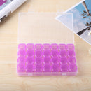 28 Slot Plastic Storage Box Nail Art Rhinestone Jewelry Display Case(Purple