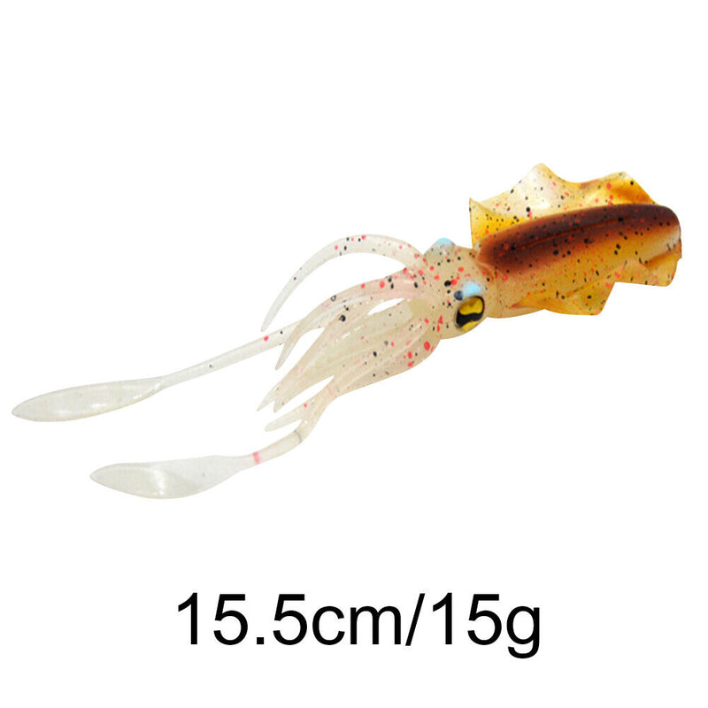 15.5cm 15g Bionic Squid Sea Fishing Lures Crankbait Artificial Wobbler Soft B