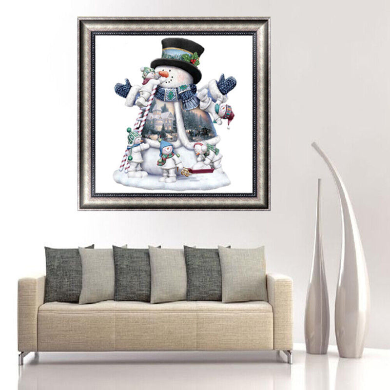 5D Diamond Painting Christmas Snowman Embroidery Cross Stitch Craft