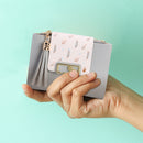 Tassels Women Short Wallet PU Leather Clutch Card Bag Female Purse (Grey)