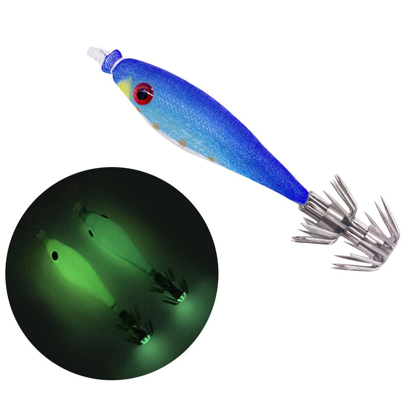 2pcs Lifelike Fishing Lures Tackle 7cm 4g Luminous Artificial Wood Shrimp Bai