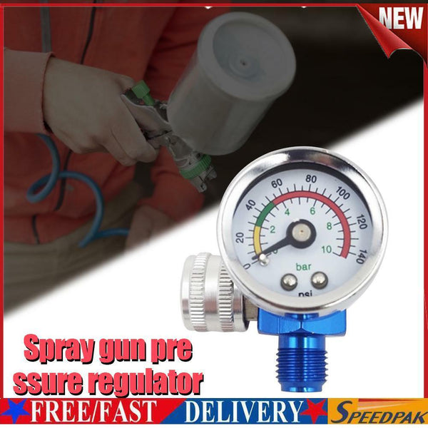 Spray Gun Adjust Air Pressure Regulator Gauge for Car Auto Repair Painting #F