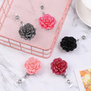 Stationery Clip Badge Reel Badges Holder Key Ring Rose Shape For 2PCS