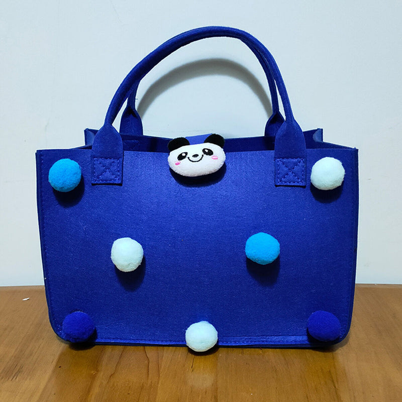 Felt Handbag - Felt Storage with Handles Cosmetics Storage Bag (Blue)