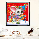 5D DIY Diamond Painting Christmas Mouse Kits Full Round Drill Wall Decor Craft