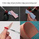 Dual-purpose 2 Brass Head Leather Edge Oil Gluing Dye Pen Paint Roller Tool