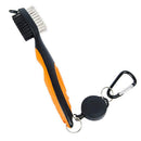 Retractable Golf Club Brush Groove Cleaner w/ Clip for Irons Woods (Orange)