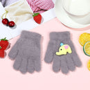 Winter Cartoon Mink Children's Warm Gloves Knitted Gloves Half-finger Gloves