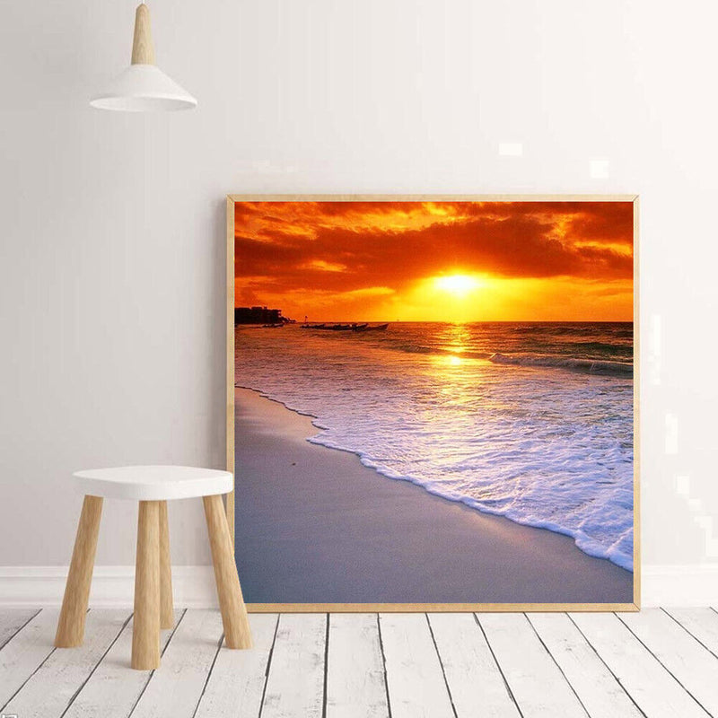 5D DIY Diamond Painting Seawater Sunrise Full Drill Cross Stitch Mosaic Kit