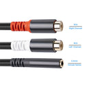 3.5mm Female to Dual RCA Female Audio Cable 1to 2Y Splitter Converter Adapter