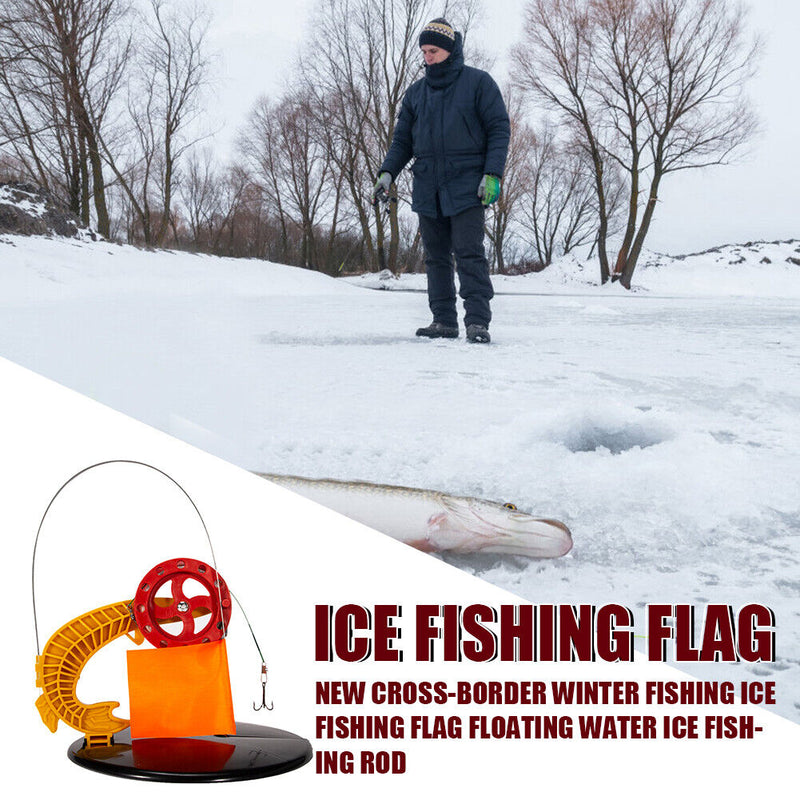 2pcs Ice Fishing Flag Marker Rod Tip-Up Pole Flag Outdoor Fishing Accessories