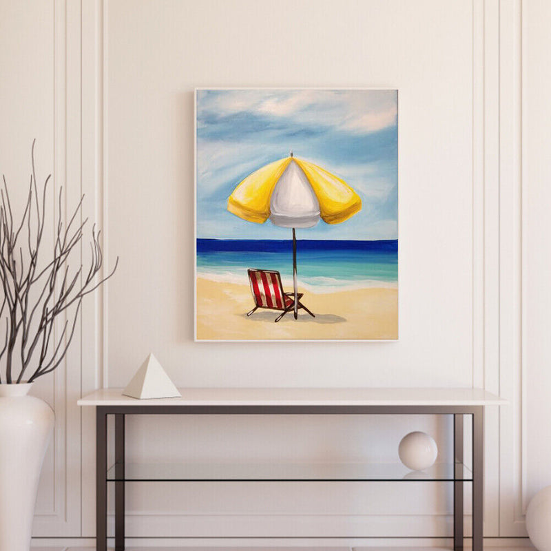 #A Beach Lounger Oil Paint By Numbers Kit DIY Acrylic Painting on Canvas Framele