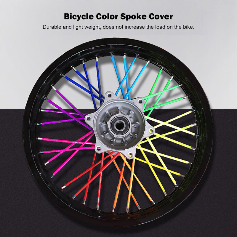 72pcs Colorful Spoke Skins Covers Lightweight Wheel Spoke Wraps Protection Cover
