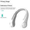Air Cooling Hanging Neck Fan Leafless Sport Travel Personal Fans (White)