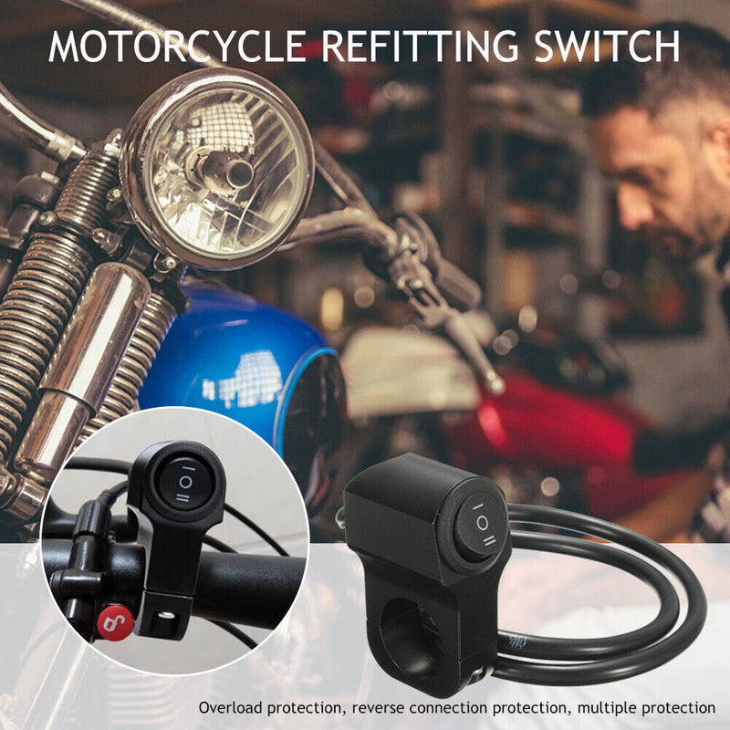 Motorcycle 3-position Switch Aluminium Alloy Fog Brake Light Switch (Black)