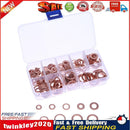 200pcs Copper Washer Sealing Ring Gasket Flat Kit with Box Hardware Tool Newly