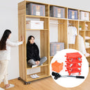 Household Transport Heavy Furniture Mover Wheeled Rollers Bar (Red)