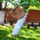LED Solar Watering Can Lamp Garden Shower Art Metal Iron Kettle Light (C) Newly