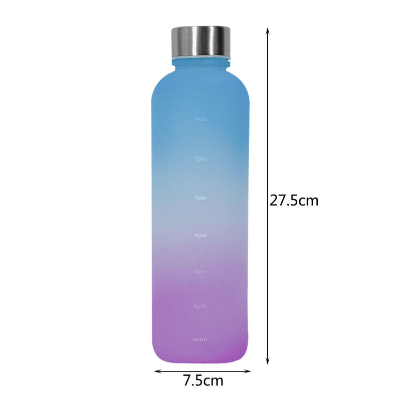 1L Large Capacity Water Bottle Plastic Water Cup (Blue Purple Gradient)