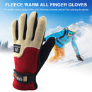 1 Pair Cycling Full Finger Fleece Gloves Anti-Freeze Gloves (Women Red) Newly