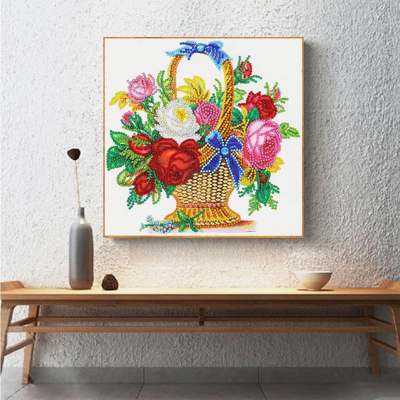 5D DIY Special Shaped Diamond Painting Flower Basketball Cross Stitch Home Decor Kit