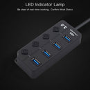 Powered USB 3.0 Hub Splitter with Individual Switches for Computer (4 Port)