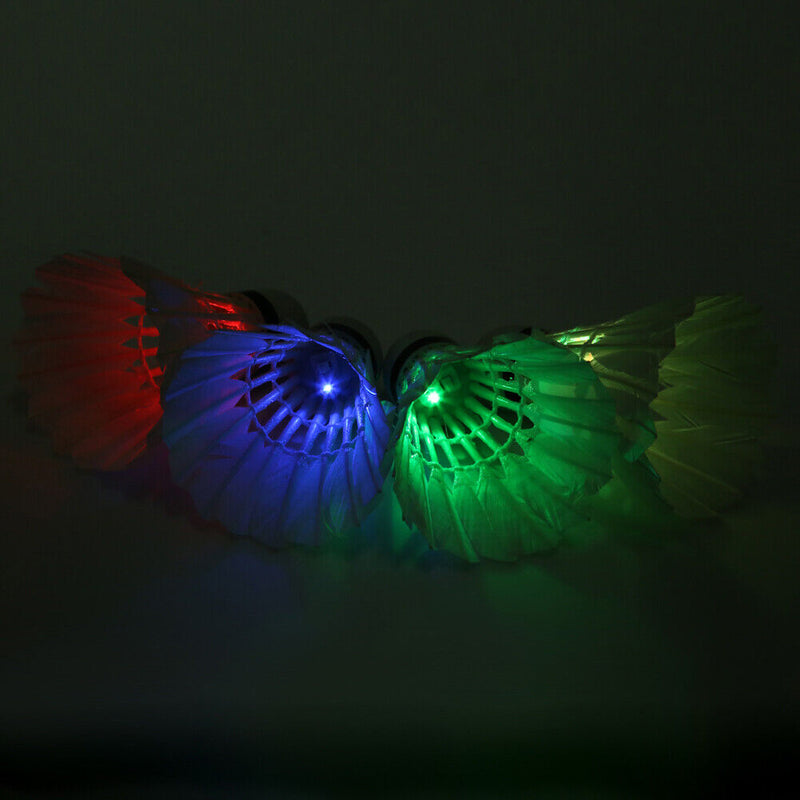Dark Night 4 Pcs Colorful LED Badminton Feather Shuttlecock Shuttlecocks Ne