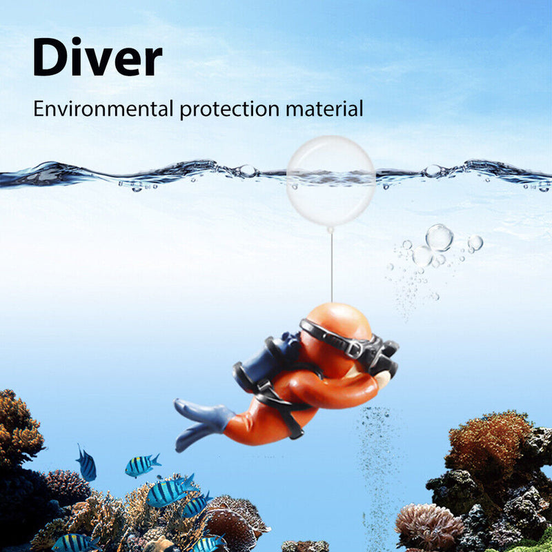 Aquarium Fish Tank Landscape Diver Underwater Aquatic Ornaments (Orange) Newly