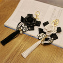 Luxury Keychain Tassel Camellia Bag Pendant Car Key Ring For Women|Girls