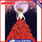 Special Shaped Ornaments Red Dress Girl Mosaic Kit DIY 5D Art Diamond Painting